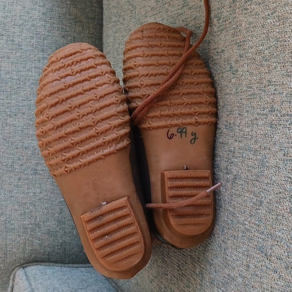 Espirit youth duck boots lace up ankle rubber faux fur brown tan size 1 M - Picture 10 of 10